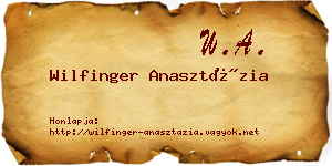 Wilfinger Anasztázia névjegykártya